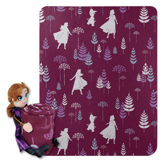 Northwest Frozen 2 Dandelion Anna Character Pillow and Fleece Throw Blanket Set, 40" x 50"