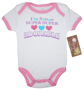 I'm Soooo Super Duper Adorable Funny Baby Girl Boy Unisex Infant One Piece Novelty Bodysuits.