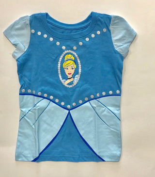 Disney Cinderella Glitter Toddler Girls Tshirt Peach Touch (60% Cotton-40% Polyester)