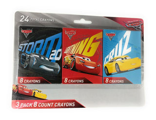 Disney Cars 3 - 3 Pack - 8 Count Crayons